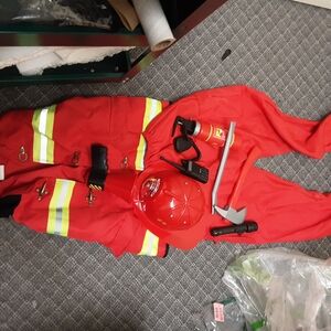 Red Firefighter Costume with Accessories